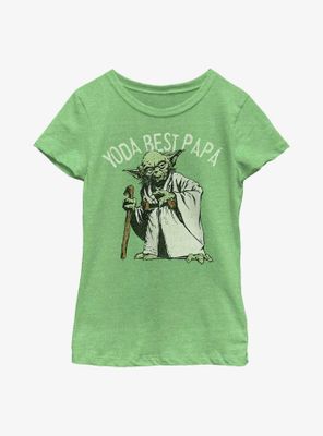 Star Wars Yoda Best Papa Youth Girls T-Shirt