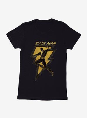 DC Comics Black Adam Gold Silhouette Bolt Womens T-Shirt