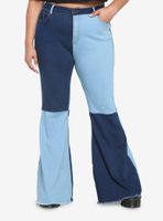 Indigo Patchwork Flare Pants Plus