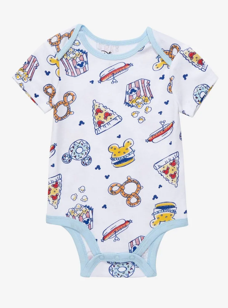 Disney Mickey Mouse Food Allover Print Infant One-Piece - BoxLunch Exclusive