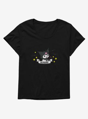 Kuromi Halloween Stars and Bats Womens T-Shirt Plus