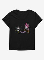 My Melody And Kuromi Halloween All Together Womens T-Shirt Plus