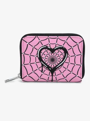 Monster High Draculaura Pink Spiderweb Mini Zipper Wallet