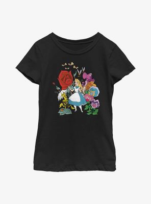 Disney Alice Wonderland Flower Afternoon Youth Girls T-Shirt