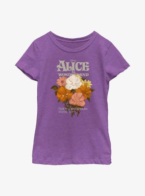 Disney Alice Wonderland Flower Bouquet Youth Girls T-Shirt