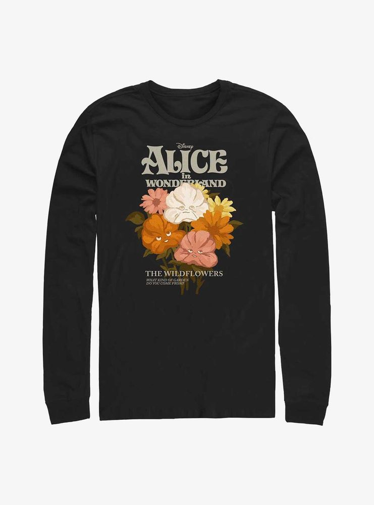 Disney Alice Wonderland Flower Bouquet Long-Sleeve T-Shirt