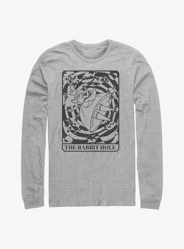 Disney Alice Wonderland Rabbit Hold Card Long-Sleeve T-Shirt