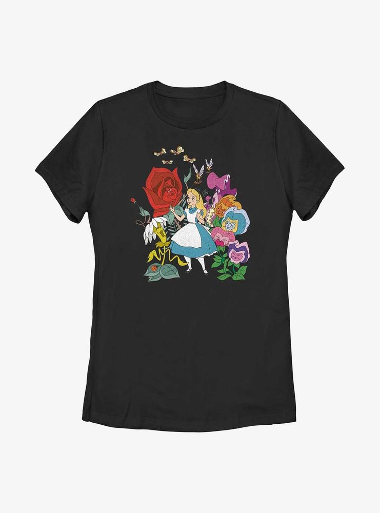 Disney Alice Wonderland Flower Afternoon Womens T-Shirt
