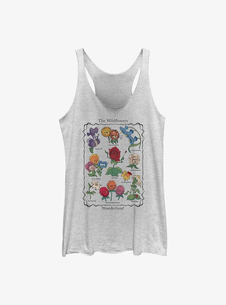 Disney Alice Wonderland Flowers Womens Tank Top