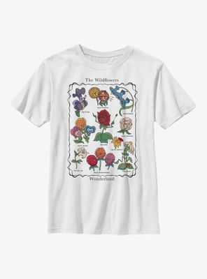 Disney Alice Wonderland Flowers Youth T-Shirt