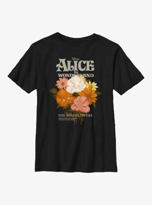 Disney Alice Wonderland Flower Bouquet Youth T-Shirt