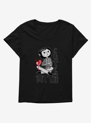 Coraline Cute as a Button Womens T-Shirt Plus