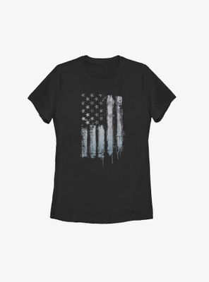 Rustic American Flag Womens T-Shirt