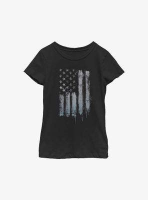 Rustic American Flag Youth Girls T-Shirt