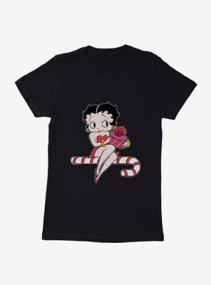 Betty Boop Candy Cane Womens T-Shirt