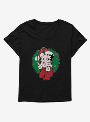 Betty Boop Mistletoe Womens T-Shirt Plus