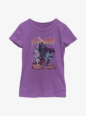Star Wars Metal Band Logo Youth Girls T-Shirt