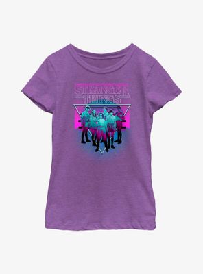 Stranger Things Neon Color Group Youth Girls T-Shirt