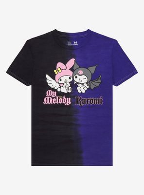 My Melody & Kuromi Angel Devil Split Wash Boyfriend Fit Girls T-Shirt