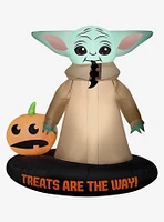 Star Wars The Mandalorian The Child With Jack-O'-Lantern Treats Are The Way Scene Airblown