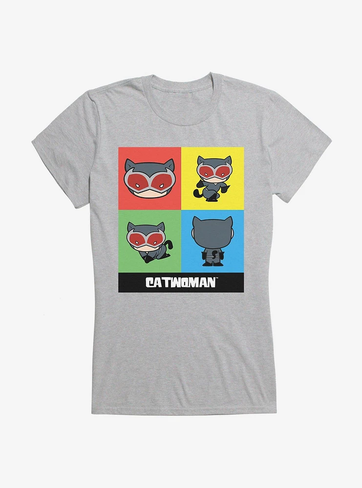 DC Comics Batman Chibi Catwoman Squares Girls T-Shirt