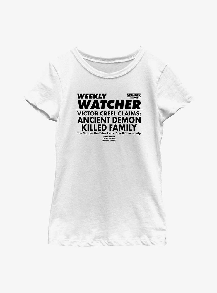 Stranger Things Weekly Watcher Youth Girls T-Shirt