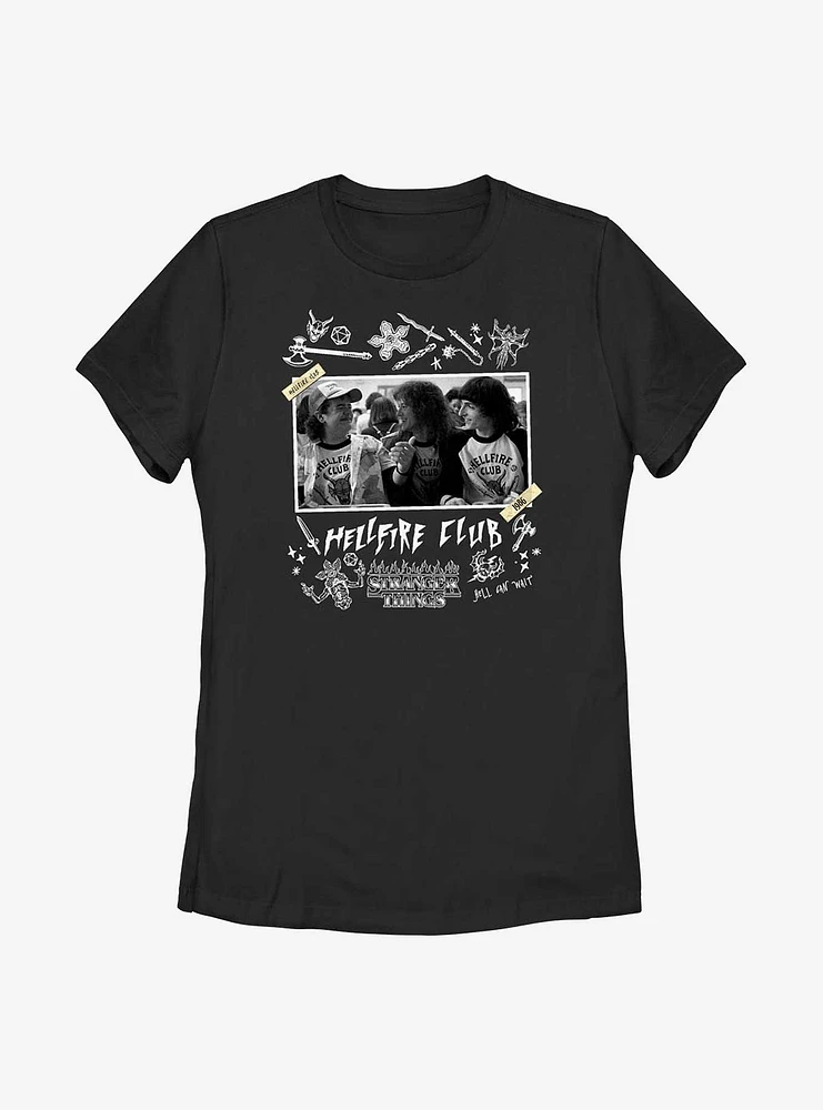 Stranger Things Hellfire Club Scrapbook Womens T-Shirt