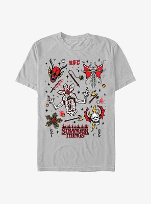 Stranger Things Hellfire Club Doodles T-Shirt
