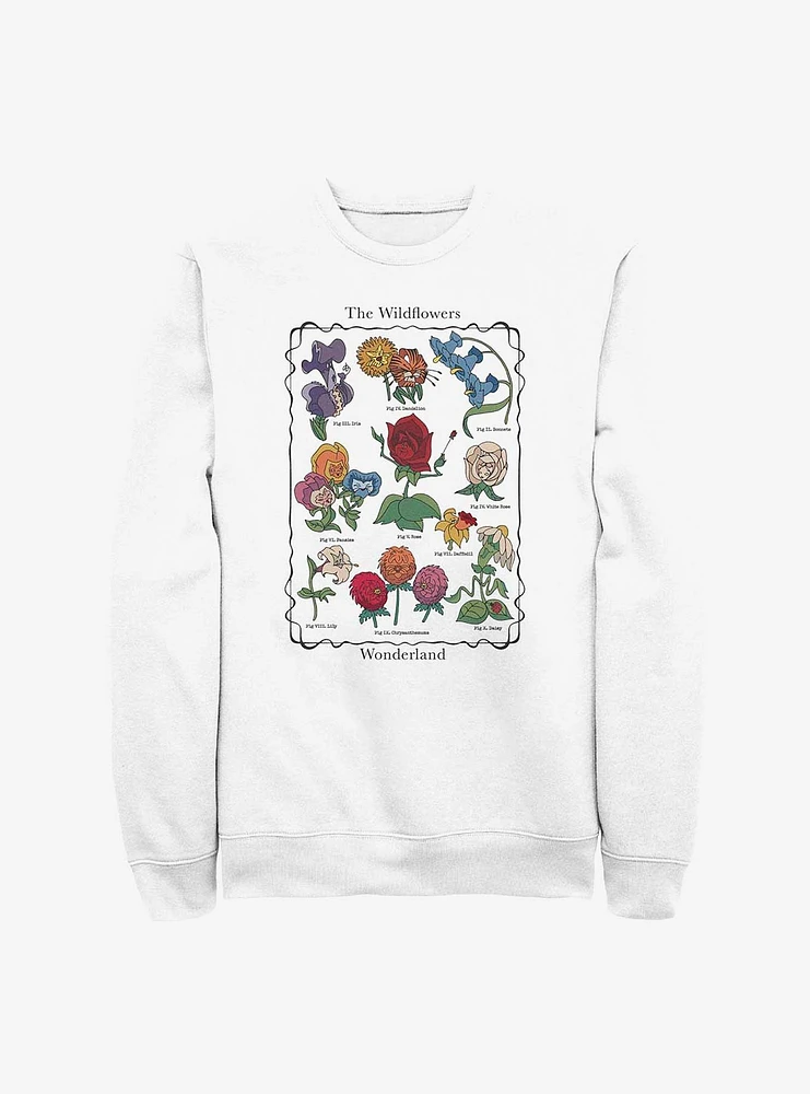 Disney Alice Wonderland Wildflowers Chart Sweatshirt