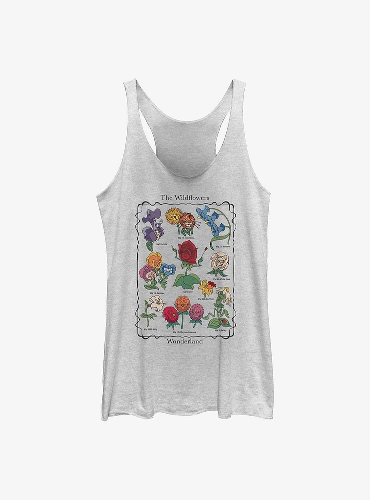 Disney Alice Wonderland Wildflowers Chart Girls Tank