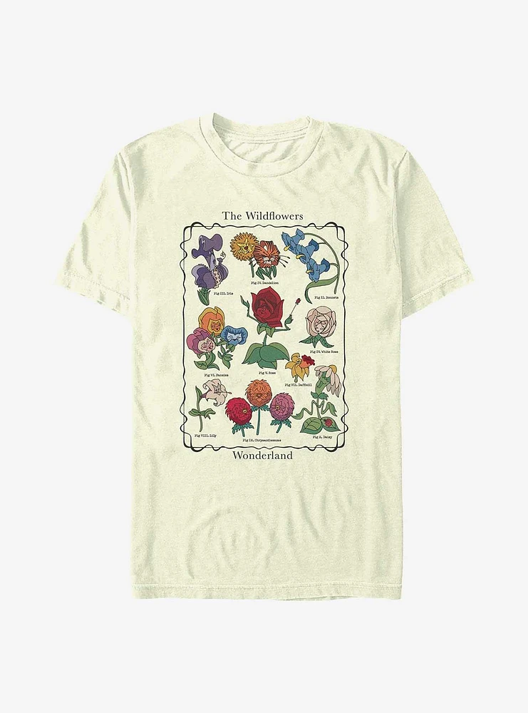 Disney Alice Wonderland Wildflowers Chart T-Shirt