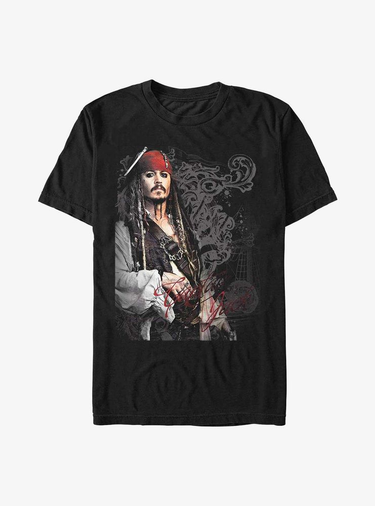 Boxlunch Disney Pirates of the Caribbean Ornate Captain Jack T-Shirt