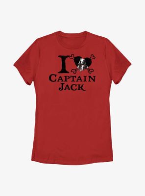 Disney Pirates of the Caribbean Captain Jack Love Womens T-Shirt