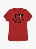 Disney Pirates of the Caribbean Captain Jack Love Womens T-Shirt