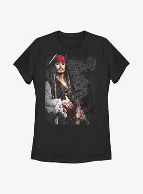 Disney Pirates of the Caribbean Ornate Captain Jack Womens T-Shirt