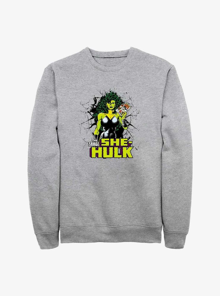 Marvel She-Hulk Holding Comic Sweatshirt