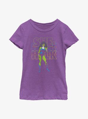 Marvel She-Hulk Name Stack Youth Girls T-Shirt