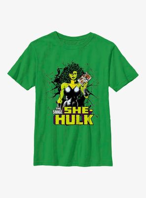 Marvel She-Hulk Holding Comic Youth T-Shirt