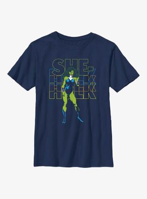 Marvel She-Hulk Name Stack Youth T-Shirt