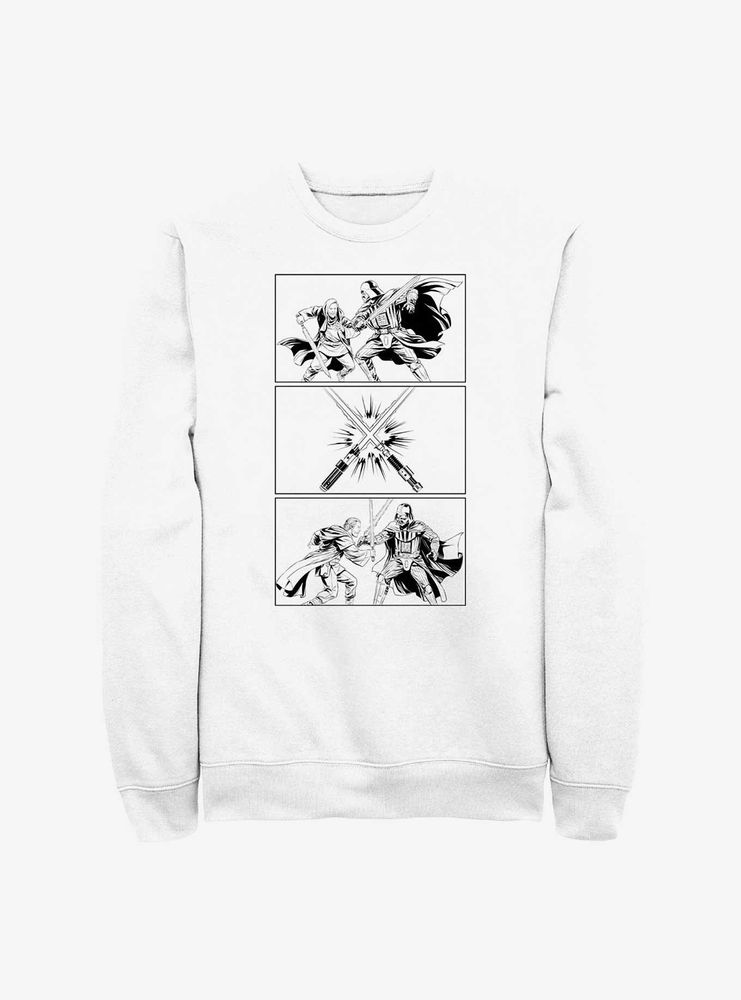 Star Wars Obi-Wan Kenobi Darth Vader Fight Panels Sweatshirt