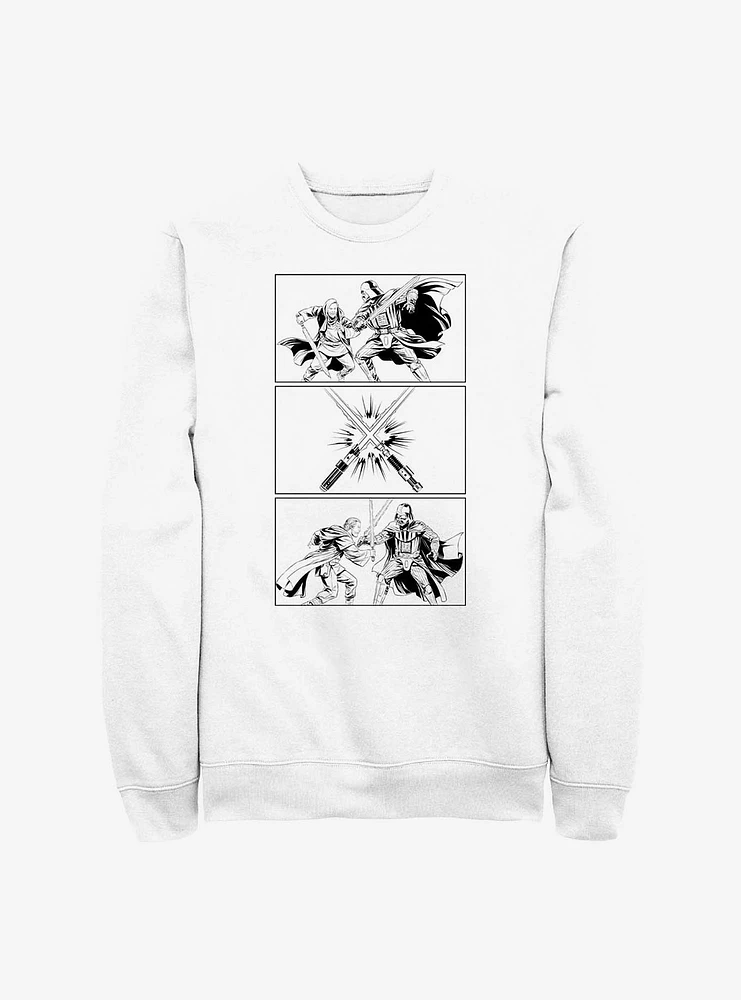 Star Wars Obi-Wan Kenobi Darth Vader Fight Panels Sweatshirt