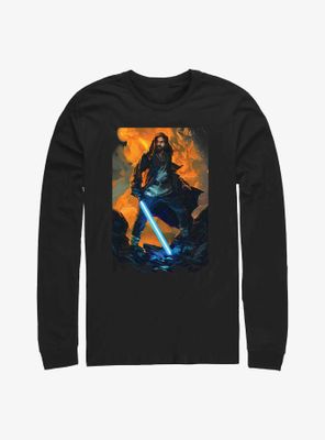 Star Wars Obi-Wan Kenobi Hero Stance Paint Long-Sleeve T-Shirt
