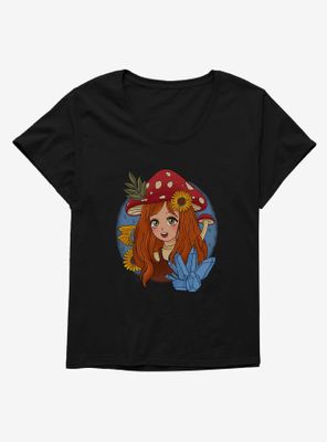 Mushroom Girl Womens T-Shirt Plus
