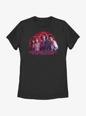 Stranger Things Most Miles Traveled The Upside Down Womens T-Shirt