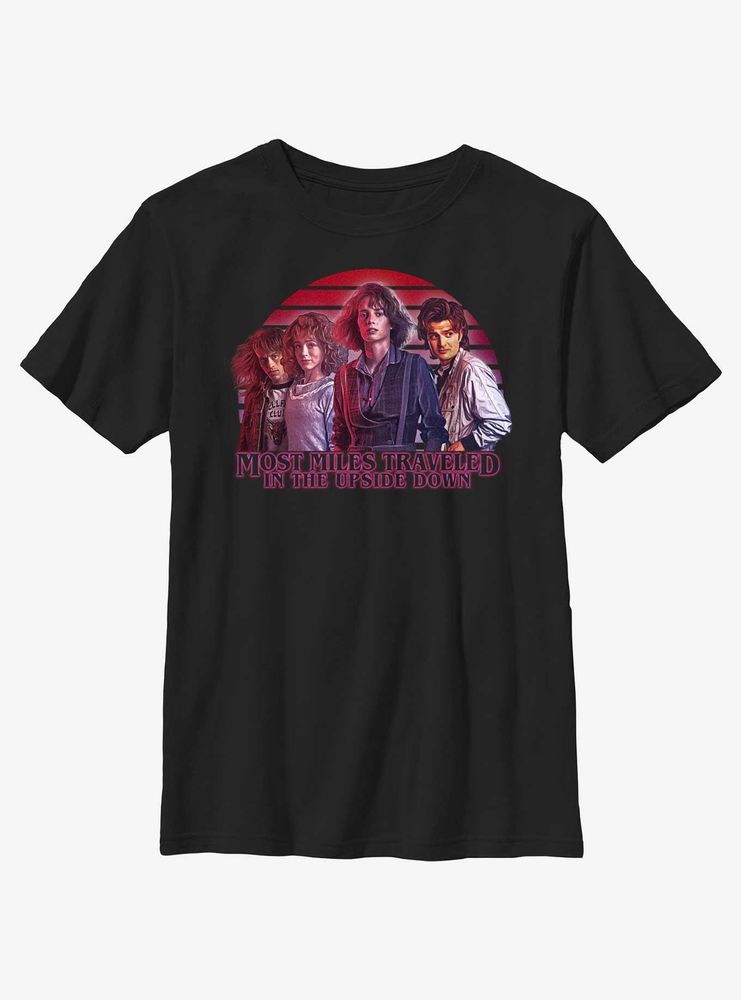 Stranger Things Most Miles Traveled The Upside Down Youth T-Shirt