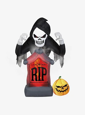 Shaking Reaper Tombstone And Pumpkin Airblown