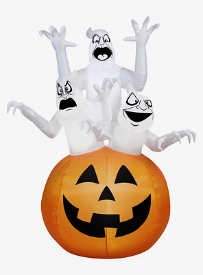 Three Ghosts In Pumpkin Scene Airblown