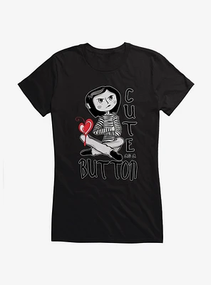 Coraline Cute As A Button Girls T-Shirt
