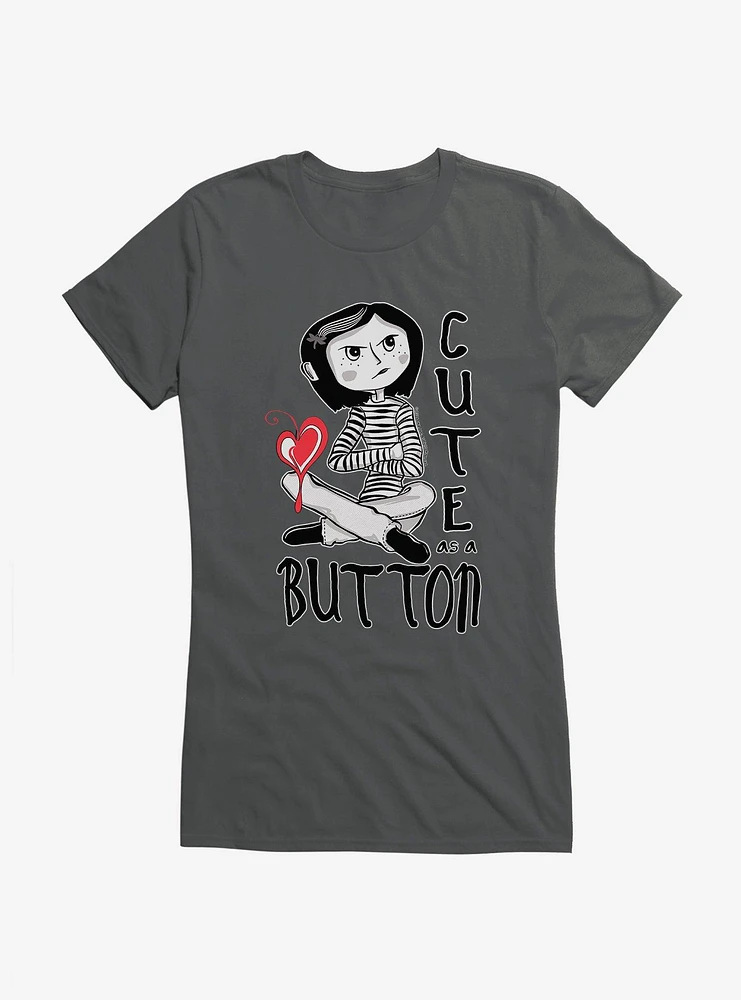 Coraline Cute As A Button Girls T-Shirt