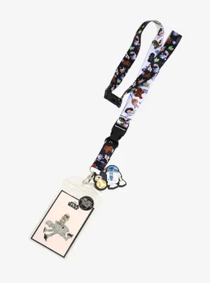 Star Wars Chibi Characters Allover Print Lanyard - BoxLunch Exclusive